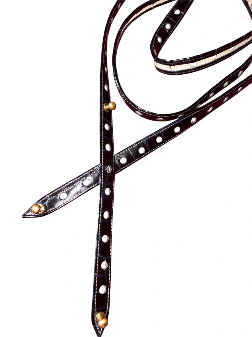 3.1 Philip Lim ID belt navy blue black Studded patent Leather Waist